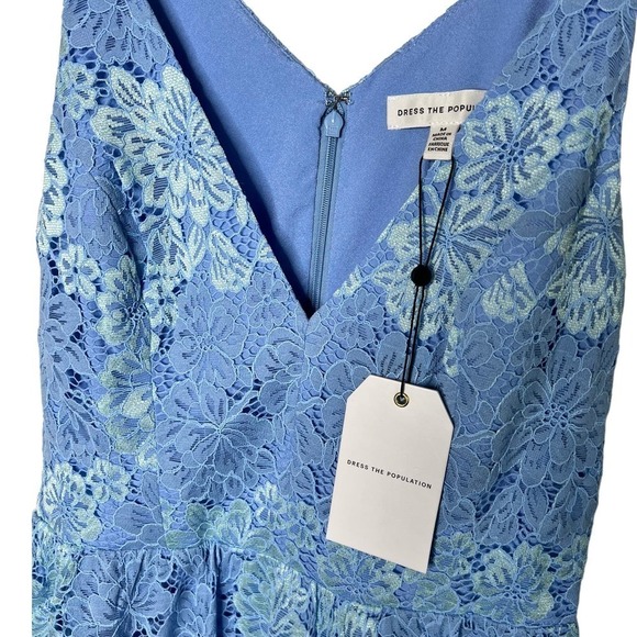 New Women’s Dress the Population Melina Two Tone Lace Dress Size M - Picture 3 of 8